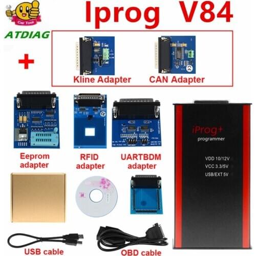 Iprog+ Pro V84 car key programmer support Airbag,carradio,dpf off,ECU,IMMO KEY, PINABS,PINCODE,ODO Adjust,ect with Full Adapters