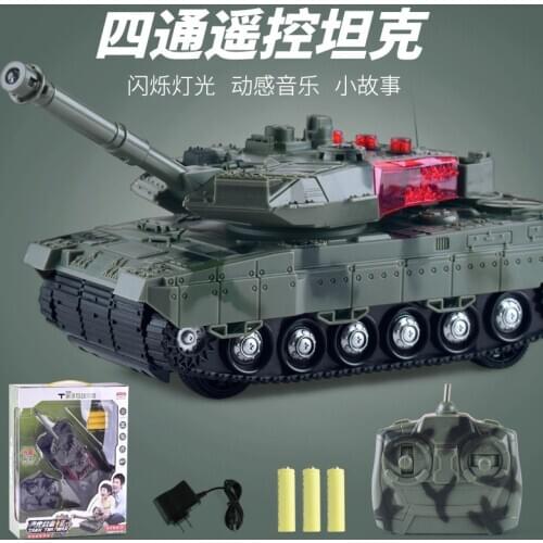 Remote Control Battery Tank Model 4 Channels Sound Effects Military Tank Rechargeable New Stories Of Early Education For Boys