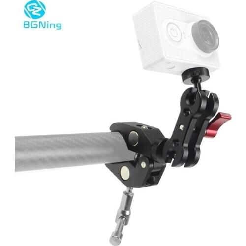 Adjustable Magic Arm Clamp Bike Clip w/ Universal 1/4" inch Screws Tripod Mount Bracket LED Monitor Holder for SLR Sports Camera