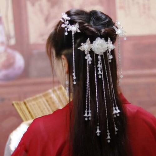 Retro Handmade Hairpin Headdress Step Yao Tassel Ancient Style Classical Partysu Hair Accessories Han Chinese Clothing Cheongsam