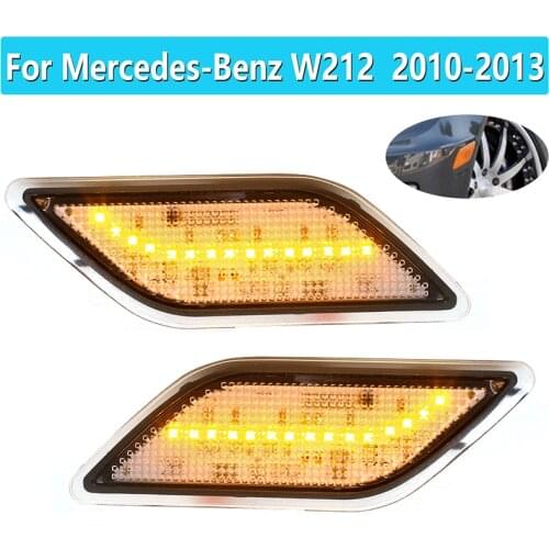 1Pair For Mercedes for Benz W212 E-Class E300 E350 E550 E63 for AMG Sedan/Wagon 2010-2013 LED Front Bumper Side Marker Lamp