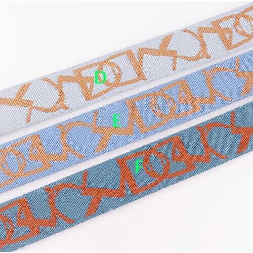 10 yards Jacquard Webbing,38mm Ribbon Blue Striped Webbing Purse Bag Strap Geometric Pattern Webbing Belt handle