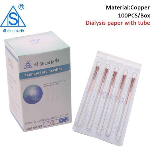 100pcs Sterile Acupuncture Needles With Tube Single Use Disposable Acupuncture Device 0.25/0.30*25/40 Needle Massager