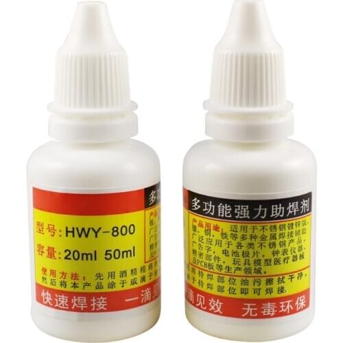 20ml Powerful Rosin Soldering Agent No-clean Flux Stainless Steel White Plate Iron 18650 Battery Welding Water Liquid Flux M7DA