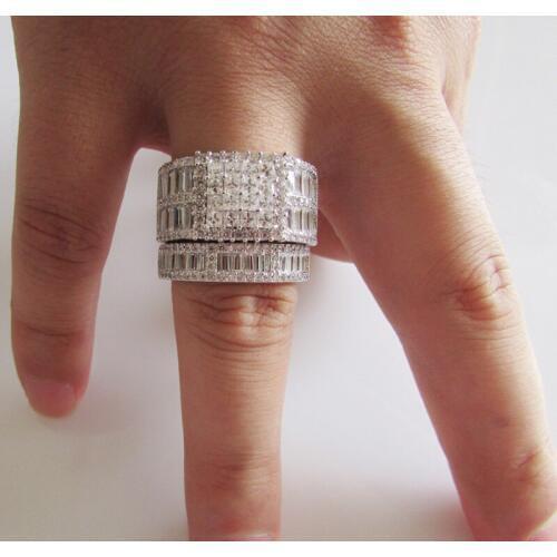 2016 high quality AAA+ Cubic Zirconia bling bling luxury wedding engagement fashion mens women rings