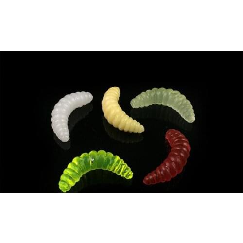 50pcs/lot Five color bread bug Wobbler Jigging soft bait 2.1cm 0.5g Silica gel Fishing lures Worms Fishing Tackle