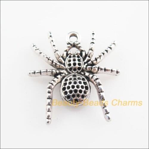 8 New Pendants Animal Spider Tibetan Silver Tone Charms 25x26mm