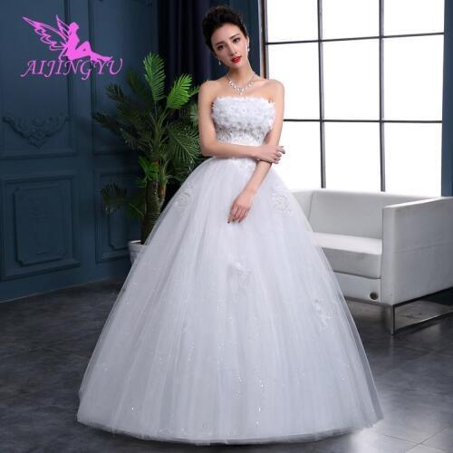 AIJINGYU 2021 2020 wholesale Customized new hot selling cheap ball gown lace up back formal bride dresses wedding dress FU176
