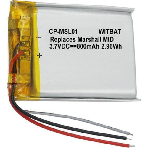 3.7V 800mAh Battery for Marshall MID Bluetooth headset battery Li-Polymer Rechargeable Accumulator Replaceable SR603040