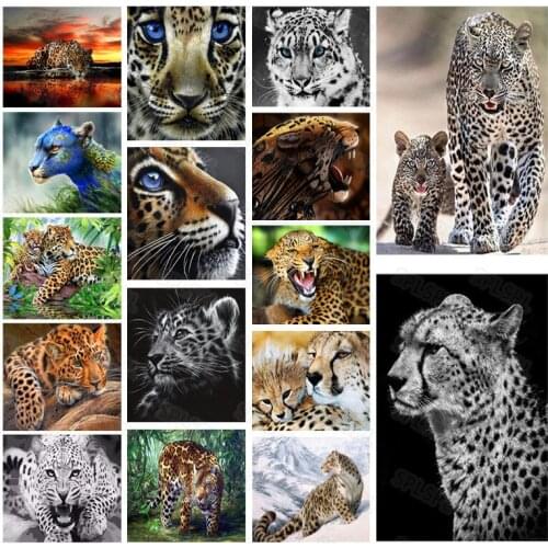 Diy Diamond Painting Modern Mountain Animals Leopard Living Room Study Decoration Hanging Paintings Fashion Home Decoration