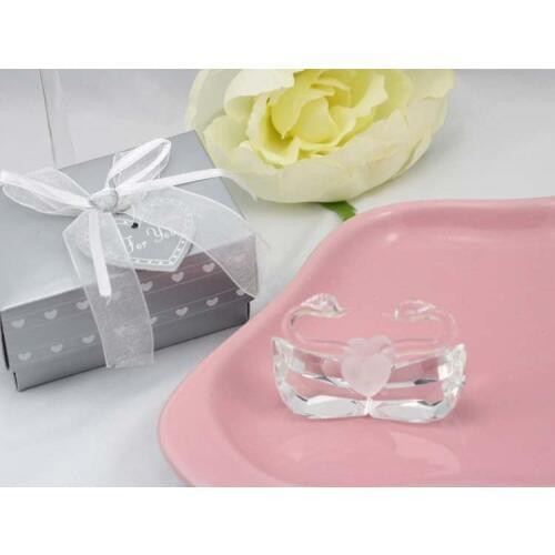 FREE SHIPPING 200pcs Wedding Gifts Party Souvenir Crystal Kissing Swans Birthday Keepsake Crystal Swan Bridal Shower Favor SN578