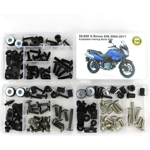 Fit For Suzuki DL650 V-Strom 650 2004-2011 Motorcycle Complete Full Fairing Bolts Kit Bodywork Screws Steel Clips Covering Bolt