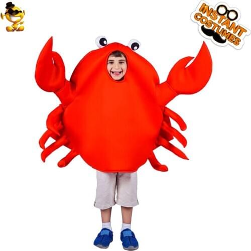 DSPLAY Cosplay Kids Funny Crab Mascot Costume Jumpsuit New Style Crab Mascot Costume Cosplay Carnival Halloween Party