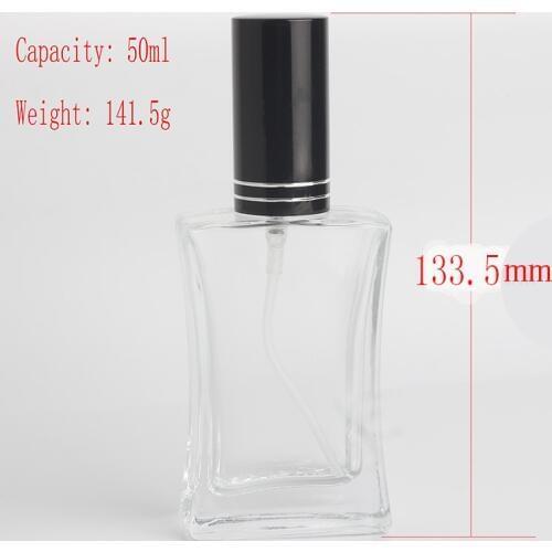 1pcs 50ml perfume bottle Glass Refillable Perfume Bottle With Metal Spray &Empty Packaging Caseglass perfume bottles with spray