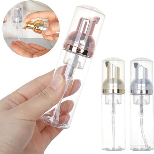 Foaming Bottle 1pc Plastic Foam Pump Bottle Empty Face Eyelashes Cosmetic Bottle Cleaner Soap Dispenser Foam Bottle Rose Gold