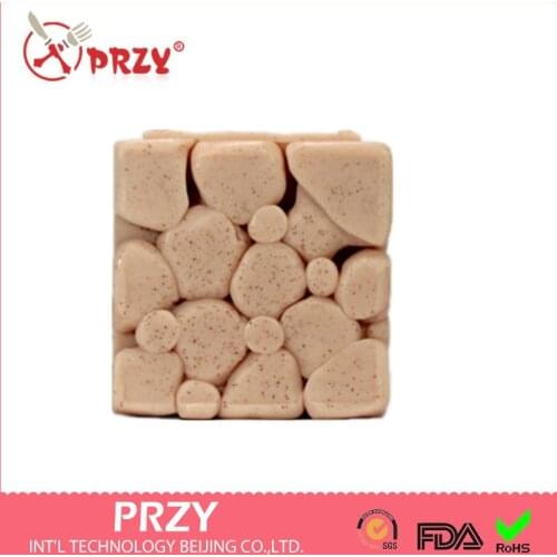 Soap Mold Fondant Cake Decoration Mold Handmade Soap Mold Hot Sale Square Stone Aroma Stone Moulds Wall Shaped Silicone PRZY 001