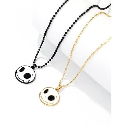 Gojomem 2021 Halloween Funny Punk Pumpkin Sorceress Mummy Skeleton Fashion Pendant Necklace Metal Banquet Party Jewelry Gifts