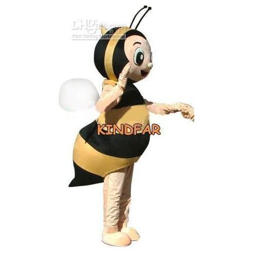 Hot sale 2017 Adult NEW bee Girl Mascot Costume Halloween Cartoon Party Outfits Fancy Dress