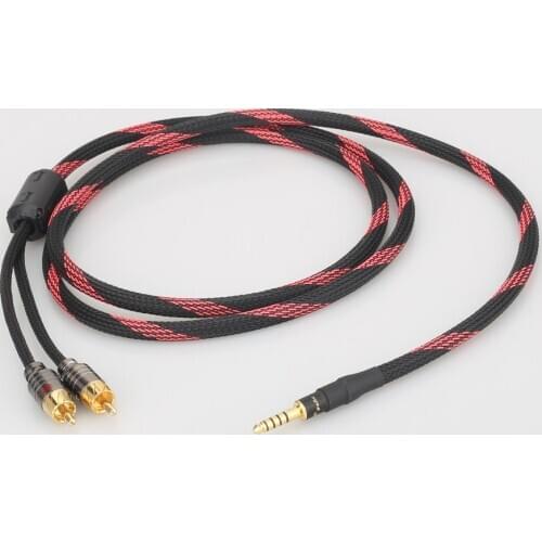 HI end OFC 4.4mm 5 Pole Male Balanced to 2RCA Upgraded Cable Max