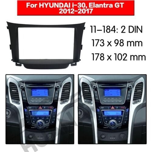 HUANAV Car Radio stereo Fitting installation adapter fascia For 2012-2017 Hyundai i-30, 2DIN Stereo Frame Audio Fascias
