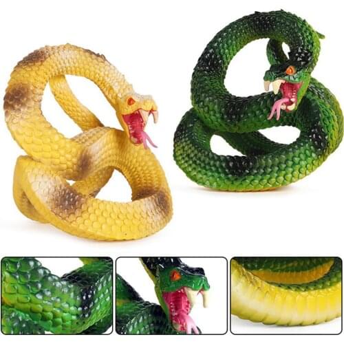 Simulation Animal Boa Constrictor Childrens Tricky Toy Snake Jungle Golden Python Reptile Model Ornaments Figure