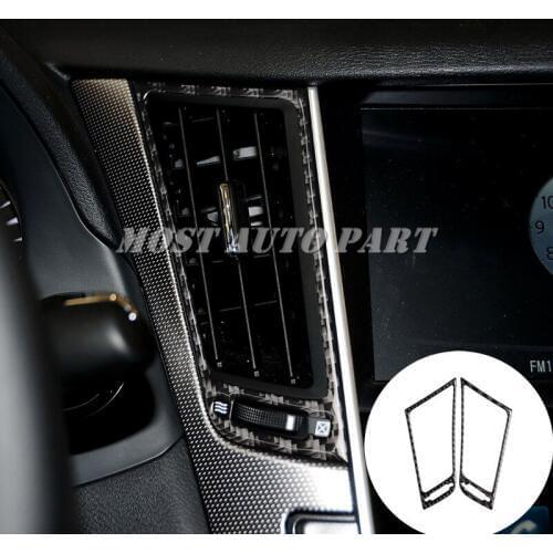 Carbon Fiber Console Air Vent Outlet Cover Trim For Infiniti Q60 Coupe 2013-2019 Car accesories interior Car Trim