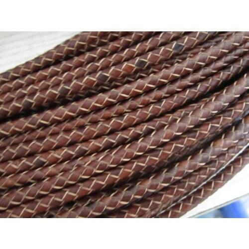 5mm Round leather cord 5mm Braided Distressed leather strips