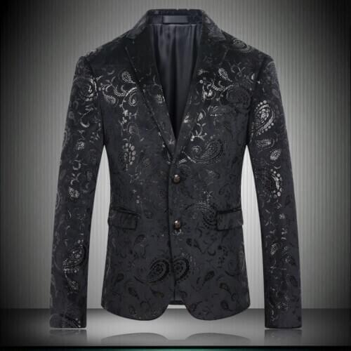 New Arrival Men 2020 Suit Classic Velvet Jacket Notched Casual Style Two Buttons Slim Fit Fashion Masculino Coat 8633