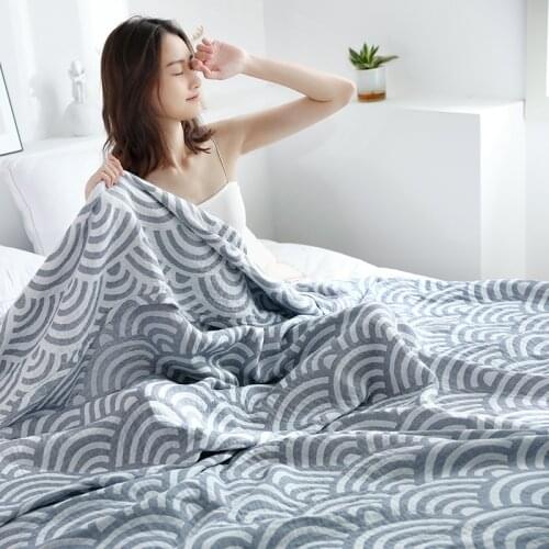 Summer Japanese throw blanket for beds thin gauze cotton towel air conditioning blanket Leisure comfortable bedspread sofa towel