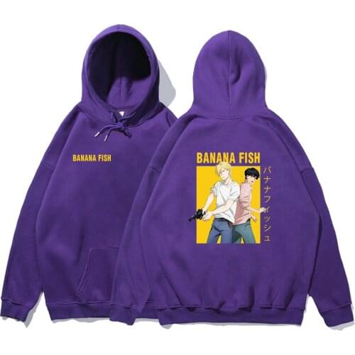 Banana Fish Japan Anime Hoodie Men Daily Casual Hip Hop Sweatshirt Autumn Hooded Tops Streetwear Harajuku Cartoon Male Hoody
