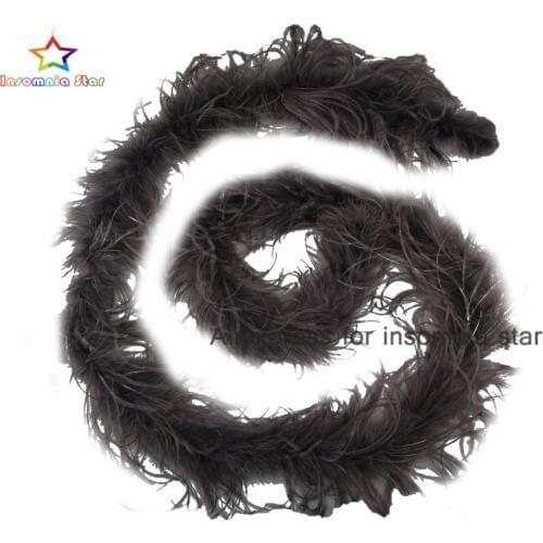 New 2 Meters warm grey Ostrich Feathers Boa Fashion Feathers For Crafts for Wedding Decoration Dance Performance DIY
