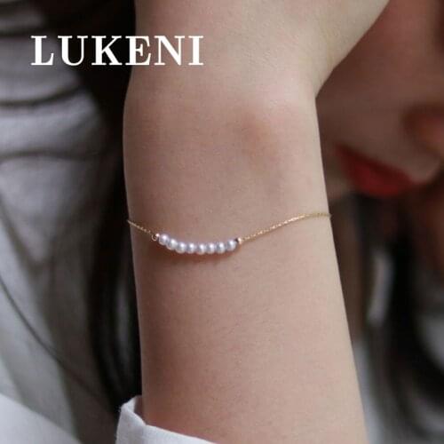 New 3mm Pearl 14k Gold Adjustable Bracelet Charm Simple Womens Party Jewelry Bracelet Womens Fine Holiday Gifts