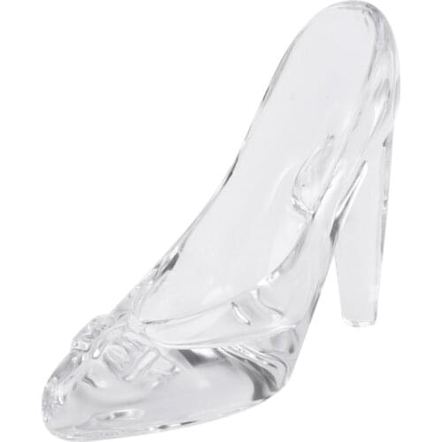 Crystal Shoes Glass Birthday Gift Home Decor Cinderella High-Heeled Shoes Wedding Shoes Figurines Miniatures Ornament