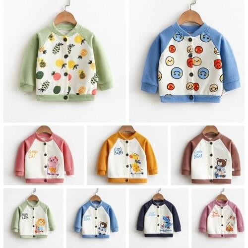 2021 Autumn New Kids Jackets 9m-6y Children Cardigan Coat Cartoon Fashion Baby Girl Knitshirt Boys Coats Creative Design