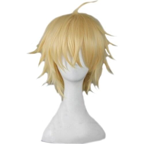 Mikaela Hyakuya Cosplay wig Seraph Of The End Cosplay Short Light Blond Wig Heat Resistant Synthetic hair Anime Wigs