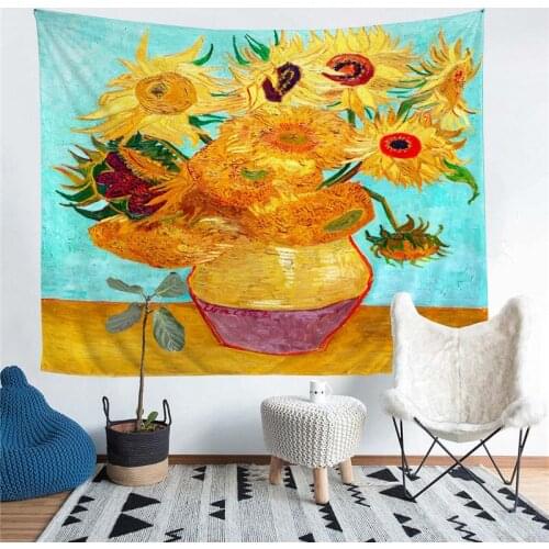 Sunflower Printed Living Room Decoration Wall Hanging Tapestry Yoga Mat Rug Home Decor Art