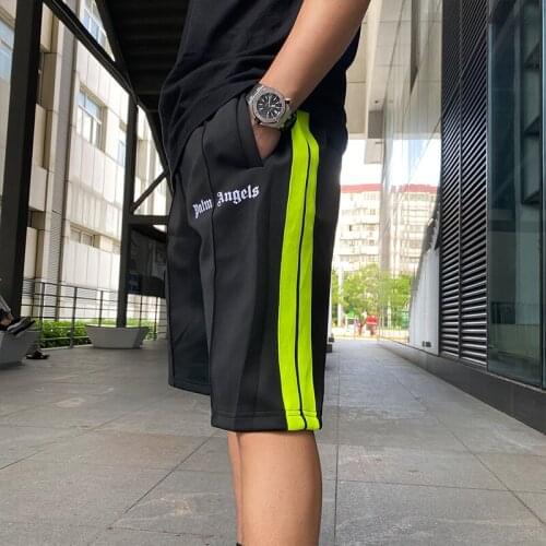 Palm Angels retro striped side webbing high street casual shorts for men women 32659852560