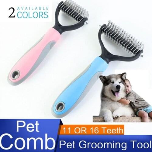 Pet Hair Removal Comb Deshedding Brush For Matted Long Hair Curly Cat Dog Detangler Grooming Tool Pelos Gato Y Perros Mascotas