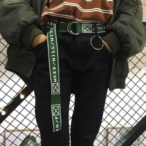 High quality Women Men Canvas Belts Letters Printed Double D Ring Buckle Punk Waist Strap Fashion White Black Long Wide Belt