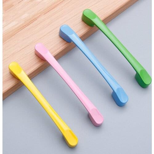 Childrens Room Handle Modern Simple Aluminum Alloy Color Handles Cabinet Drawer Wardrobe Pulls Furniture Hardware Door Knob