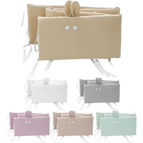 One Piece Baby Crib Liner Detachable Breathable Crib Fence Cloth Baby Bed Crib Bumper Guard Pad Anti-collision Bed Protector