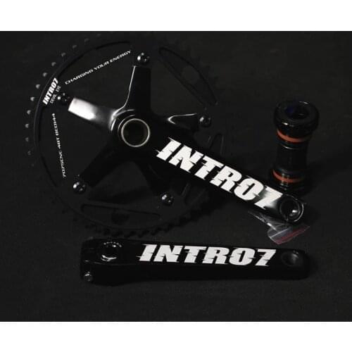 INTRO7 Alumniun Alloy Crankset Fixed Gear Crank 48T 165mm BCD144 Single Speed TRACK BIKE crankset bicycle chainwheel include BB
