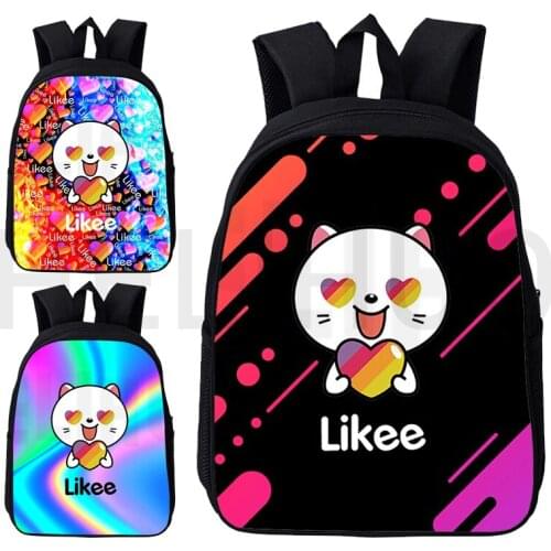 Likee Bag 3pcs/set Casual "LIKEE 1 (Like Video)" 3D Print Zipper Backpack Pencil Case Bagpack Bookbag School Bags Russia Type