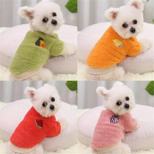 Warm Fleece Dog Clothes Fruit Clothing for Cats Soft Puppy Pajamas Chihuahua Apparel Sweater For Dogs French Bulldog Pullover