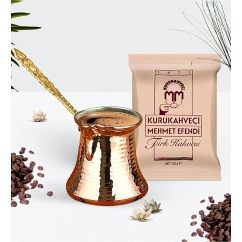 Turkish Coffee And Copper Coffee Pot ابريق قهوة تركي مع ابريق قهوة نحاسي