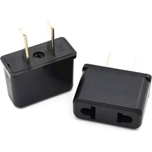 Universal CE Copper American 2 poles 2pin AU EU to US mini Electrical AC power plug travel Converter Adapter plug 6A 250V Black