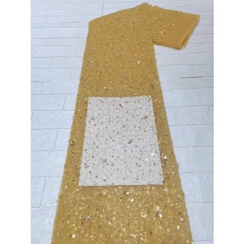 Embroidered Lace African-Sequin with beads SYJ-3886811 French Nigeria Net Lace Fabirc For Tulle Evening Dresses 5yards