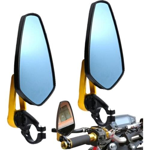 2Pcs Universal Motorcycle 22mm Bar End Side Rearview Mirror Aluminum 7/8" Motorbike Bike Handlebar Rear View Mirrors