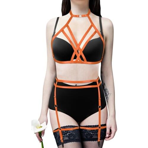Elastic Bandage Women Harness Garter Sets Goth Sexy Full Body Bondage Strap Chest Suspenders Belt Erotic Punk Exotic Costumes