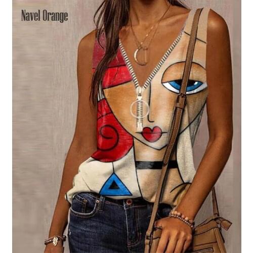 Summer Women V-Neck Sleeveless Pullover Top Blouse Casual Cartoon Printing Shirts Loose Plus Size 5XL Fashion Sweatshirt Blusas